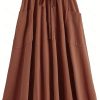 Women’s Elegant Solid Color Pockets Skirt – Machine Washable Non-Stretch Casual & Formal Skirt with Side Pockets, All-Season Versatile Skirt for Casual Attire, High Waisted Skirt, Smooth Texture Fabric