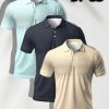 Independence Day Carnival -3pcs Bestsellers Men’S Casual Sportswear, Geometric Pattern Printed Short-sleeved POLO Shirts, Golf And Tennis Sportswear, Trendy And Fashionable Items, Street Wear, Vacation Wear, Gifts