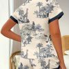 Women’S Casual Summer Outfit – Multicolor Giraffe & Leopard Print Bubble Pleated Shorts Set, Short Sleeve, Button-Up Collar, Lightweight Polyester, Perfect for Casual Attire, Casual Summer Wear|Playful Print Shorts|Polyester Fabric