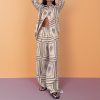 Women’s Prints, Comfortable Long-Sleeved Shirts And Wide-Leg Pants, Lazy Style, Comfortable And Fashionable Home Clothes