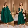 Yao Ting Women’s Pajamas Spring Summer Loose Suspender Dress Bathrobe Loungewear Fashion Long Robe Set WP22108