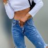 Women’s Denim Capri Pants, Elegant Commuter Style, Light-Colored Straight-Leg Blue Denim Shorts, High-Stretch Rayon Blend, Summer Casual Wear, Hand Wash or Dry Clean