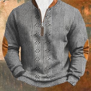 Long-sleeved Polo Shirt Zipper Design Men'S Casual Fashion Long-sleeved Polo Shirt With Zipper Design, Polyester Knitted Fabric, Elastane, Lapels, Solid Color, Micro-stretch, Slim Fit Autumn Knitted Top