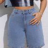 Cute Y2K A-Line Women’S Denim Shorts – High Waist Lightweight Distressed Raw Hem Jean Shorts, Preppy Girly Y2K Outfits for Summer Campus & Dating