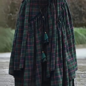 Targeted BK021409 Plaid Asymmetrical Skirt
