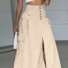 Loose-Fitting Stylish Workwear Midi Skirt