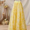 Women’s Maxi Skirt – Floral print with mustard yellow & green, Flowy Formal & Casual Skirt for Wedding, Party, Everyday Outfits – Lightweight Springu002FSummer Bottoms, Cute Skirts, Summer Dresses, Comfortable Wear