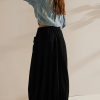 Vintage Maxi Skirt Polyester Women’s Vintage-Inspired Maxi Skirt with Drawstring Waist, Pockets, and Ruffled Hem – Ideal for Springu002FSummer, Casual Attire|Rustic Fashion|Drawstring Detail
