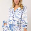 Women’S Nightwear Bow Printed Comfortable Bedroom Pajama Set