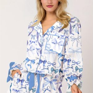 Women'S Nightwear Bow Printed Comfortable Bedroom Pajama Set