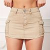 Women’S Casual Denim Shorts – High-Waisted, Button-Front, Pockets, Stretch Fabric, Light Beige, Summer Style, High-Waisted Shorts